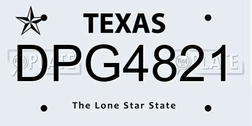 DPG4821 Texas License Plate