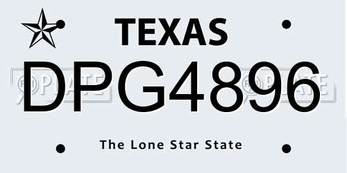 DPG4896 Texas License Plate