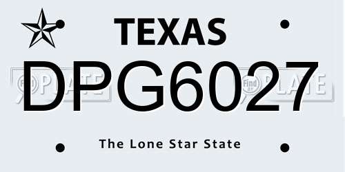 DPG6027 Texas License Plate