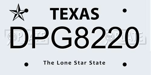 DPG8220 Texas License Plate