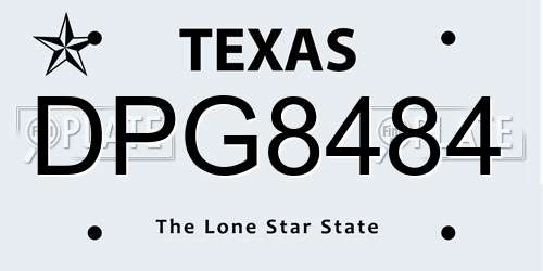 DPG8484 Texas License Plate