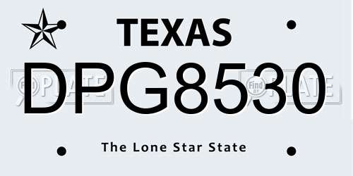 DPG8530 Texas License Plate
