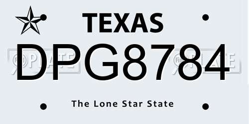 DPG8784 Texas License Plate