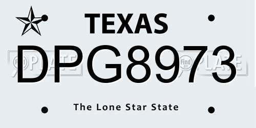 DPG8973 Texas License Plate