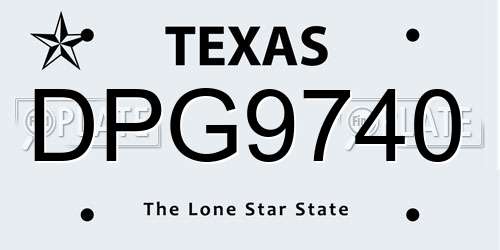 DPG9740 Texas License Plate