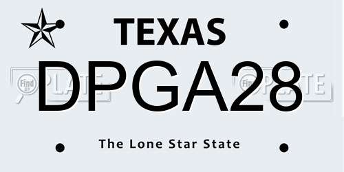 DPGA28 Texas License Plate