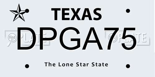 DPGA75 Texas License Plate