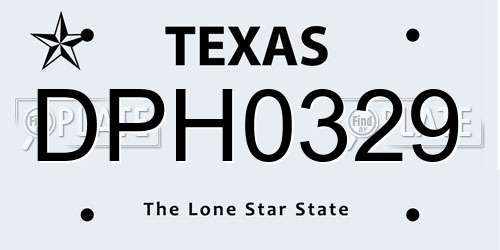 DPH0329 Texas License Plate