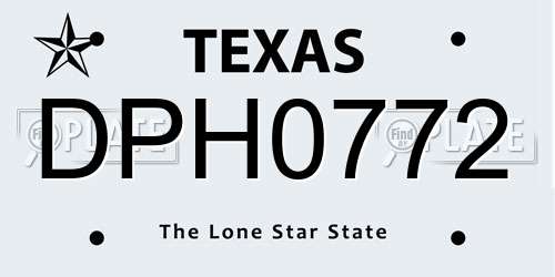 DPH0772 Texas License Plate