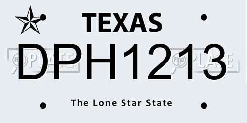 DPH1213 Texas License Plate