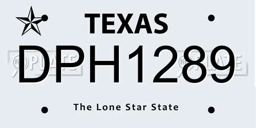 DPH1289 Texas License Plate
