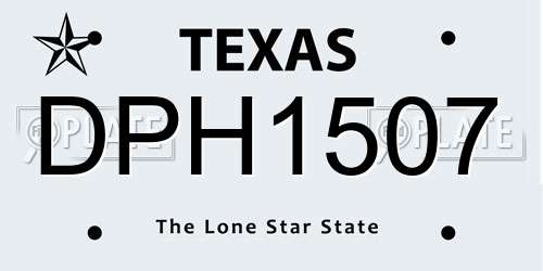 DPH1507 Texas License Plate