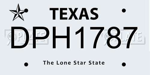 DPH1787 Texas License Plate