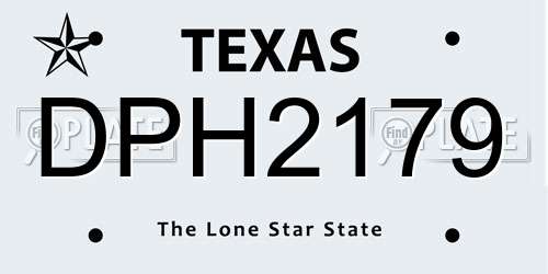 DPH2179 Texas License Plate