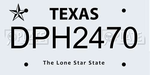 DPH2470 Texas License Plate