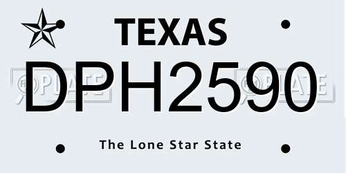 DPH2590 Texas License Plate