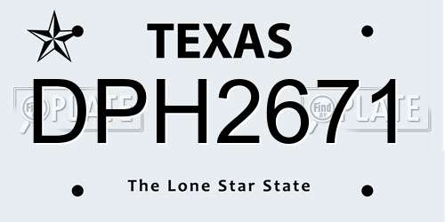DPH2671 Texas License Plate