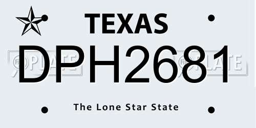 DPH2681 Texas License Plate