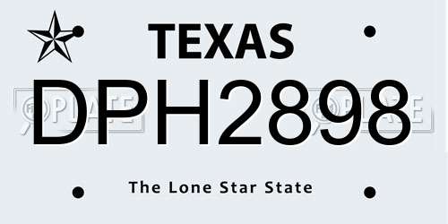 DPH2898 Texas License Plate