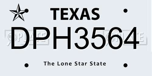 DPH3564 Texas License Plate