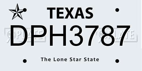 DPH3787 Texas License Plate