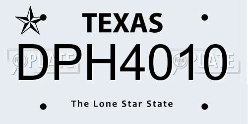 DPH4010 Texas License Plate