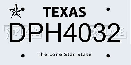 DPH4032 Texas License Plate