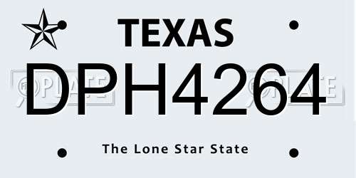 DPH4264 Texas License Plate