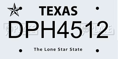 DPH4512 Texas License Plate