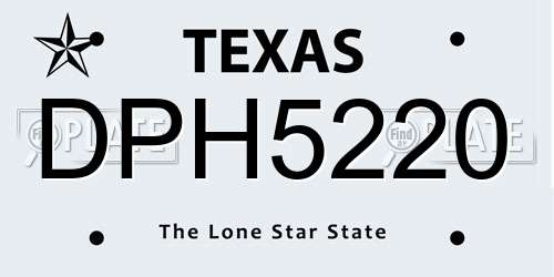 DPH5220 Texas License Plate
