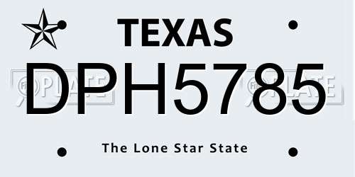 DPH5785 Texas License Plate