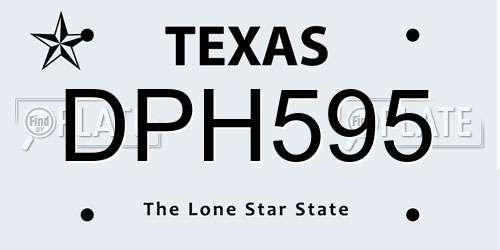 DPH595 Texas License Plate