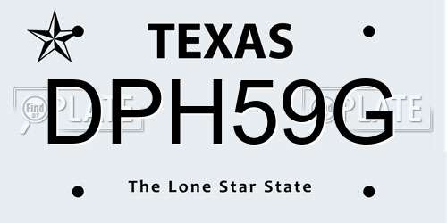 DPH59G Texas License Plate
