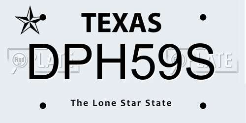 DPH59S Texas License Plate