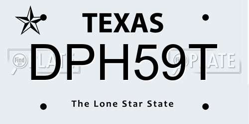 DPH59T Texas License Plate