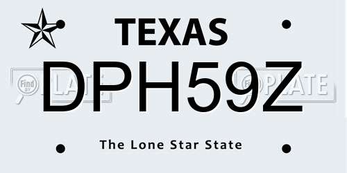 DPH59Z Texas License Plate