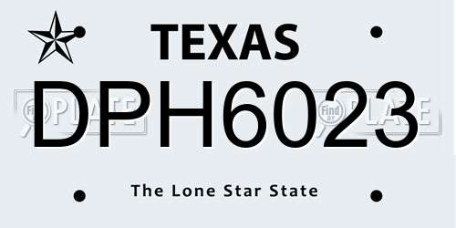 DPH6023 Texas License Plate