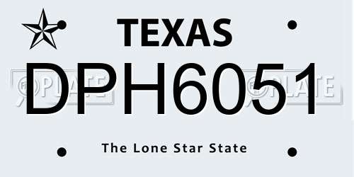 DPH6051 Texas License Plate