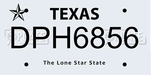 DPH6856 Texas License Plate