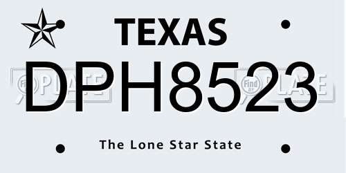 DPH8523 Texas License Plate