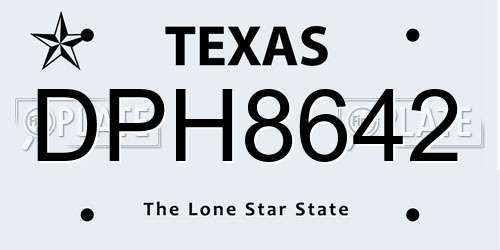 DPH8642 Texas License Plate
