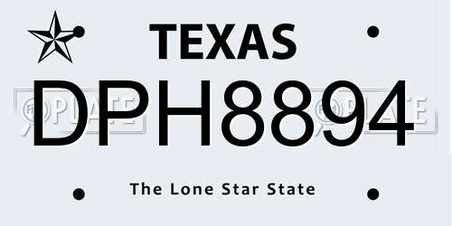 DPH8894 Texas License Plate