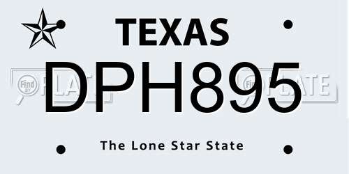 DPH895 Texas License Plate