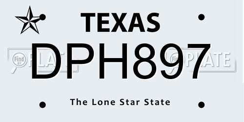 DPH897 Texas License Plate