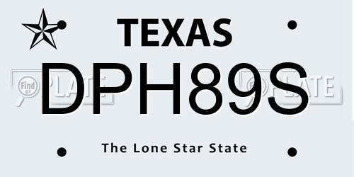 DPH89S Texas License Plate