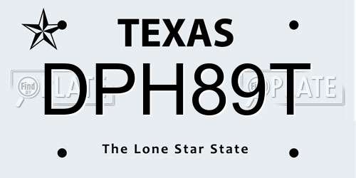 DPH89T Texas License Plate