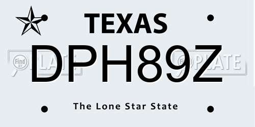 DPH89Z Texas License Plate