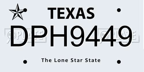 DPH9449 Texas License Plate