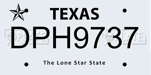 DPH9737 Texas License Plate