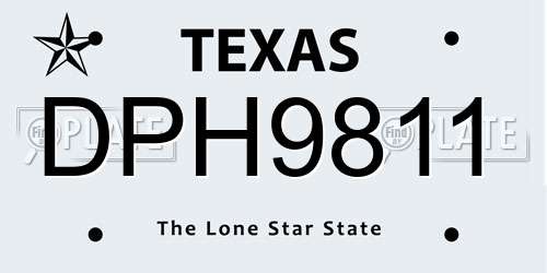DPH9811 Texas License Plate